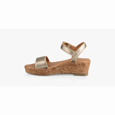 Sandálias UGG Milley Metallic Criança Douradas | PT-GPCBD